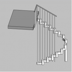 Металлическая лестница между этажами 